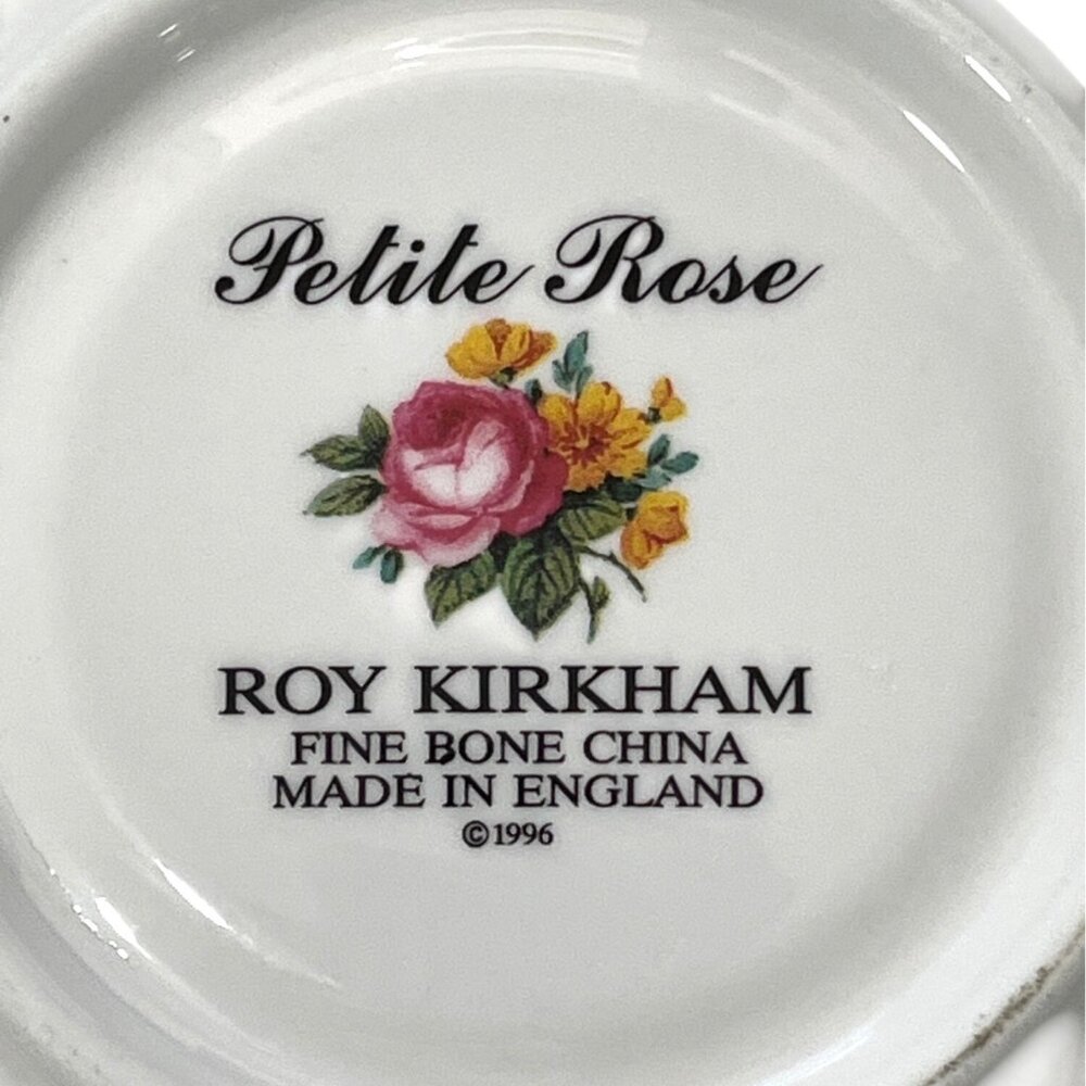 Roy Kirkham Petite Rose Fine Bone China 1996 Cup & Saucer Set Of 4 - Picture 6 of 6